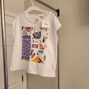 New with tags Gymboree Girls sleeveless shirt  Size M cute design for summer